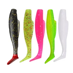 TAKEDO 6PCS/BAG 8CM 3.5G TPR Material Floating Bait Soft Insect Lure Wobblers Fishing Tackle T Tail Wrom Soft Bait For Sea Bass
