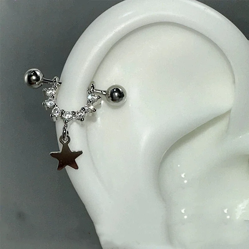 Pendientes sexis de moda con forma de estrella de circón para mujeres y niñas, estilo Punk, Hip Hop, Rock Street, joyería Y2K, accesorio de regalo