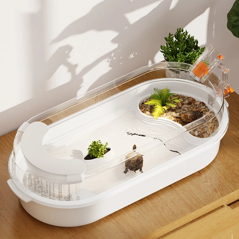 Desktop Plastic Turtle Breeding Tank Reptile Terrarium Ecological Display Incub ator Box