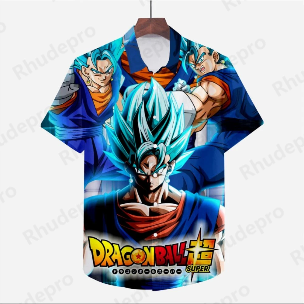 Chemise à Manches Courtes Dragon Ball Z pour Homme, Streetwear, Cool, Style Plage, Super Saiya, à la Mode, Harajuku Y2k, 2024