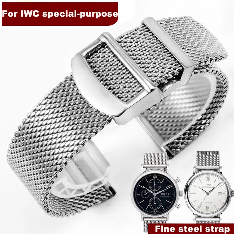 

Watch Bracelet For IWC PORTOFINO PORTUGIESER Metal Strap Watch Accessories 20 22mm Milanese Stainless Steel Watch Band Chain