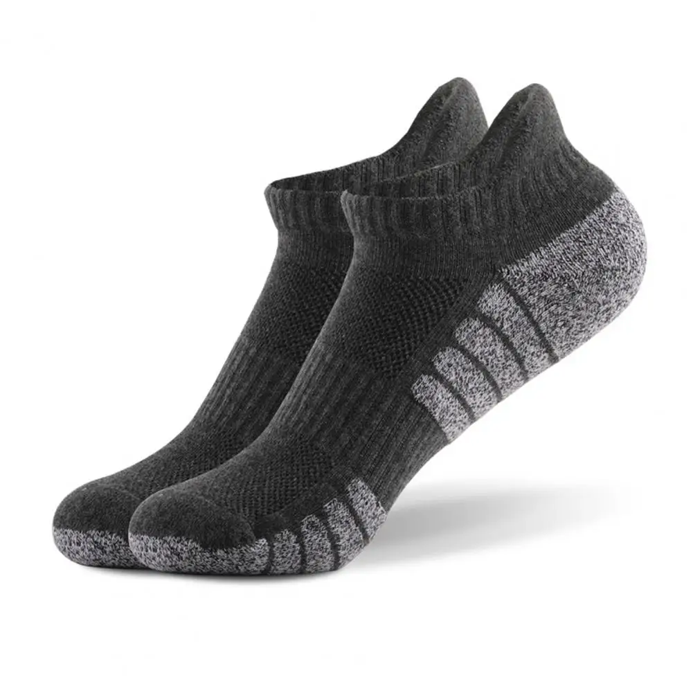 Anti-slip Socks Men's Low-cut Anti-slip Summer Socks with High Elasticity Sweat Absorption Contrast Color Adult Daily for Unisex