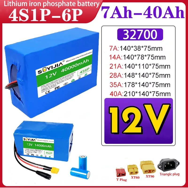Nouveau12V 7Ah 14Ah 21Ah 28Ah 35Ah 42Ah 32700 Lifepo4 Batterie Avec 30A BMS Pour Bateau De Pêche Audio Jouet Voiture Lampe À LED