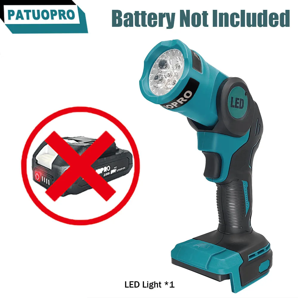 

PATUOPRO 5-Bead LED Work Light For Car Emergency Repair Floodlight Outdoor Camping Lantern For Makita 18v Battery(No Battery)