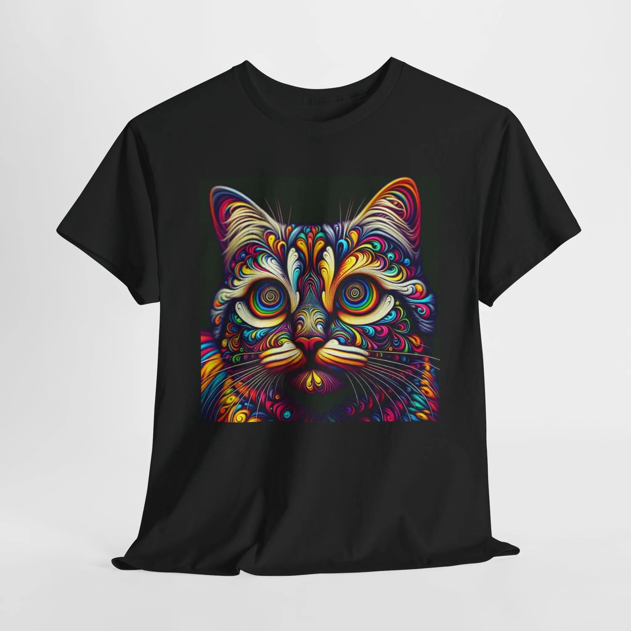 Psychedelic Cat T Shirt Dark Grunge Scene Punk Aesthetic Gothic Alt D14