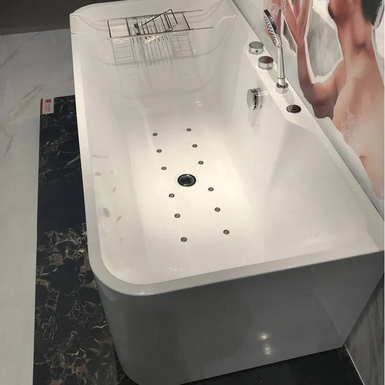 Bathroom integrated forming bubble jacuzzi with lanterns household small apartment acrylic bathtub 1.2M
