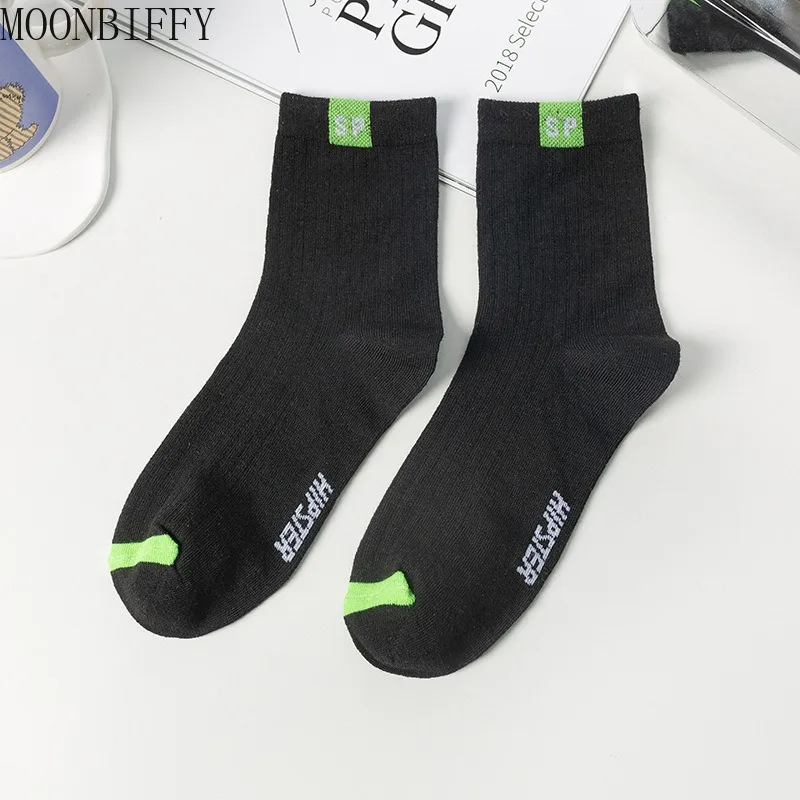 5 Pairs Mid-Calf Socks Warm Socks Long Sweat-Absorbing Breathable Socks Trendy Versatile Fall and Winter Sports Sock