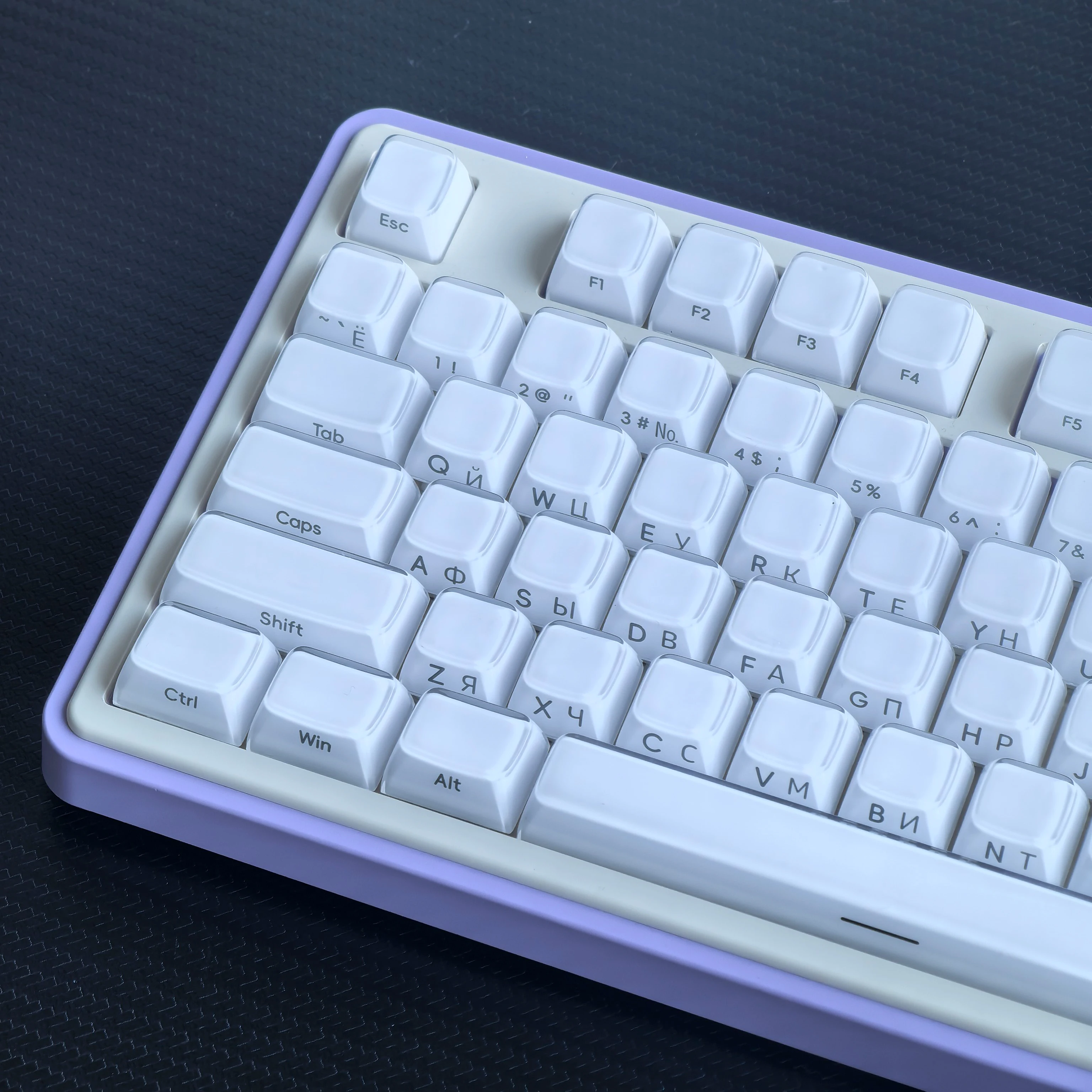 Korean Jelly White Keycap 113Keys Russian English Keycap Pc Oem For Aula F75/F99 Diy Mechanical Keyboard Crystal Hangul Keycap view 3