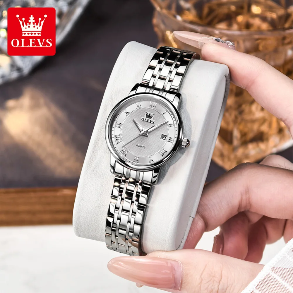

OLEVS 5611, оригинальные брендовые часы для женщин, водонепроницаемые светящиеся оригинальные кварцевые наручные часы, роскошный ремешок из нержавеющей стали, женский подарок