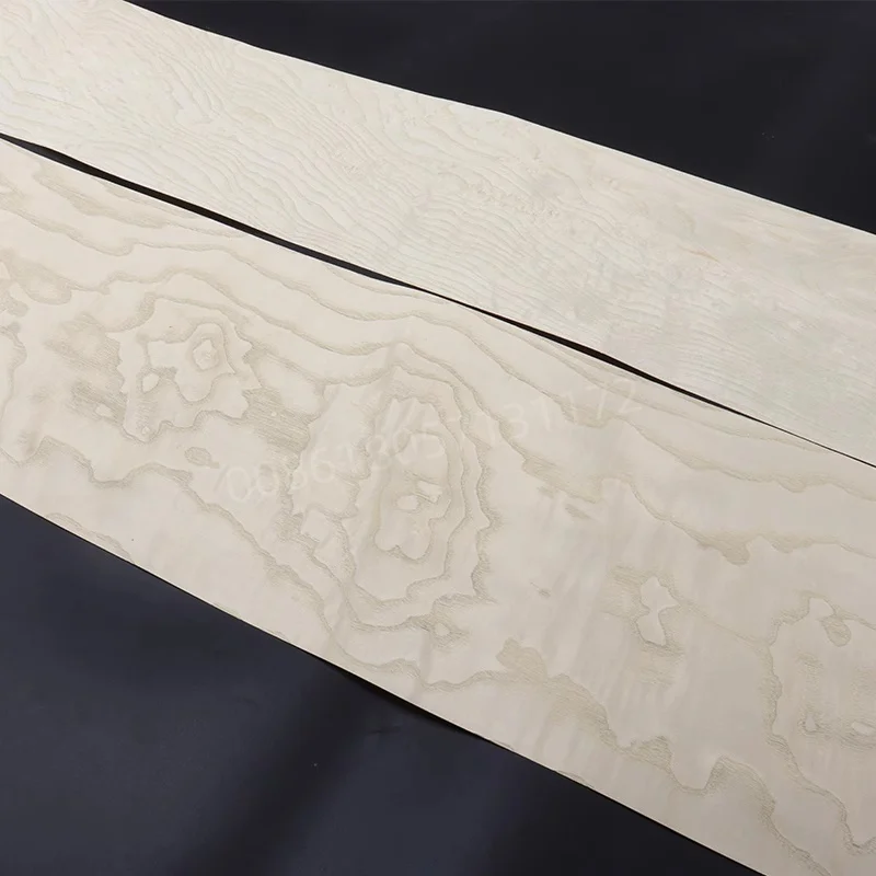 Custom Natural Washed White Oak Veneer with Figured,Bird's Eye,1pc, 0.3mm thick, for Tabletop,Cabinet,Box Lining,Wall Cladding