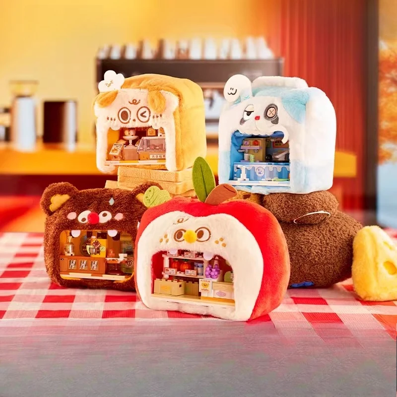 

Genuine Big Appetite Shop Assembly Blind Box Cartoon Scene Building Blocks Desktop Ornaments Children's Birthday Christmas Gift