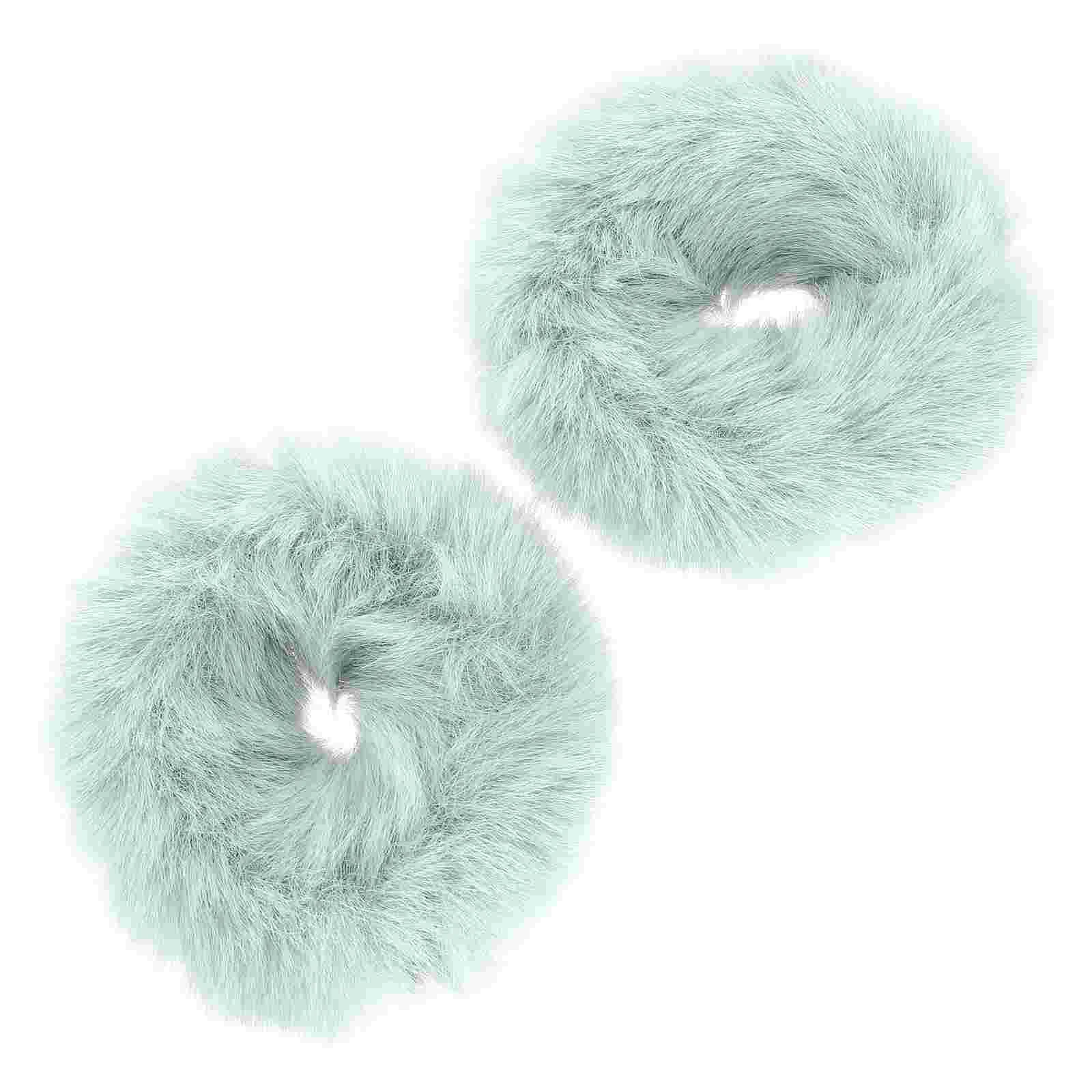 

2 Pcs Plush Headband Faux Fur Hair Bands Bobby Pins for Women Hairstyle Holder Mini Clips Rope Elastic Fuzzy Rings Elasticity