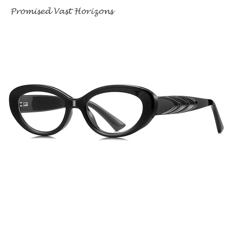 Transparent Grey Pink Orange Black Color Decorative Anti-blue Eye Glasses Oval TR Frame Wide Leg Women's Plano Lens Oval Glasses