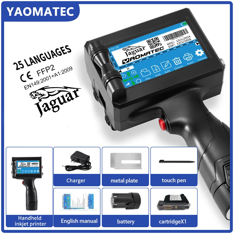 Inclusief cartridge: S1730 12,7 MM drukpistool batchcodeermachine logo code printer vervaldatum draagbare handheld inkjetprinter