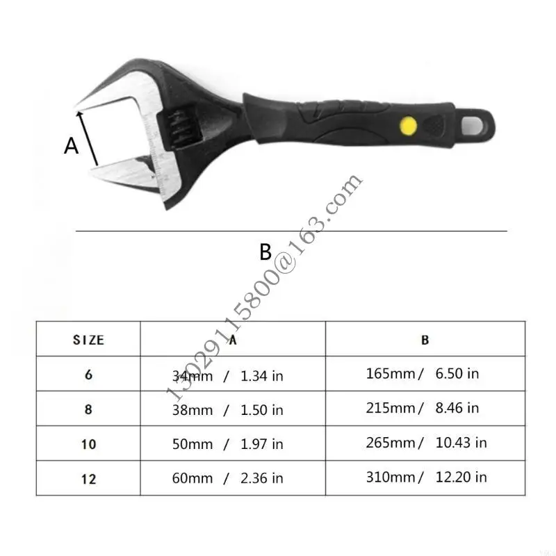 Ergonomic large Adjustable Téle A réglable Spanner mâchoire 6/8/10 / 12 pouces adaptée aux correctifs à