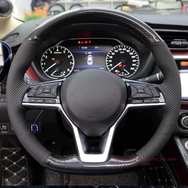 

Hand-Stitched Non-slip Durable Nappa Leather Steering Wheel Cover For Nissan Sylphy Altima X-Trail Kicks Car Interior Accessory