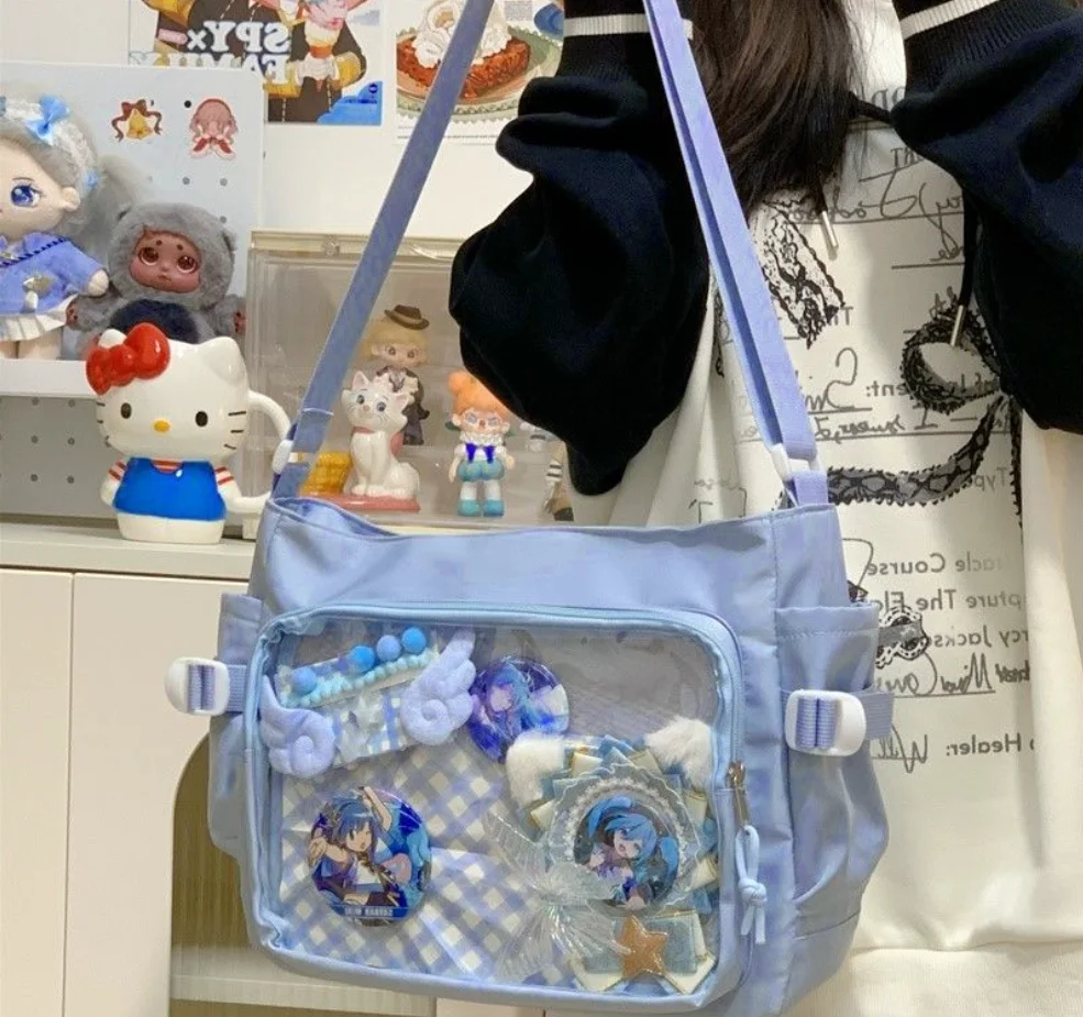 2026 Y2K Japanese Harajuku School Bags For Teenage Girls Korean Transparent Ita Bag Trendy Crossbody bags DIY Badges Display sac