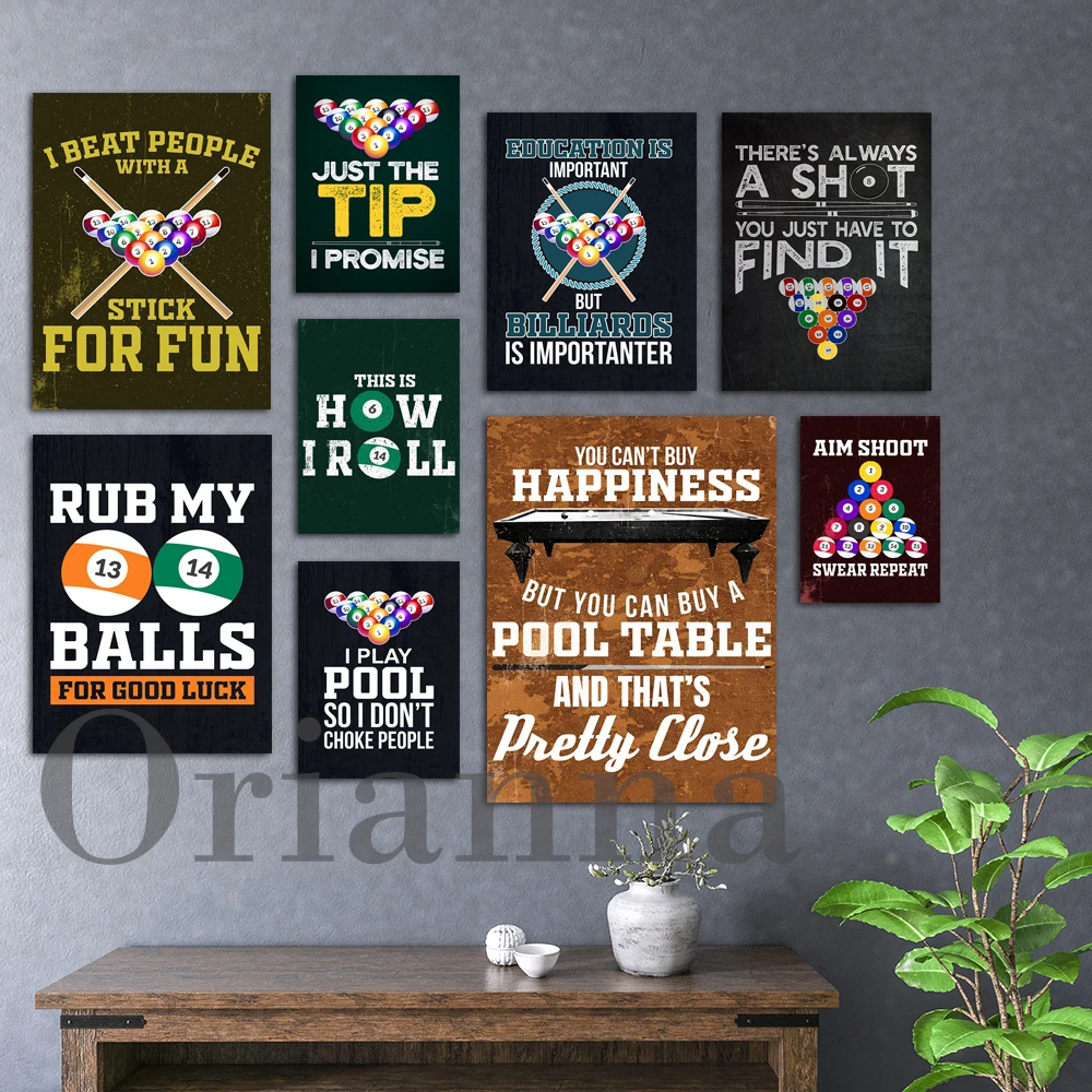 

Billiards Poster Billiards Funny Quote Print Pool Motivation Billiards Wall Art Playroom Decor Canvas Painting Home Decor Gift