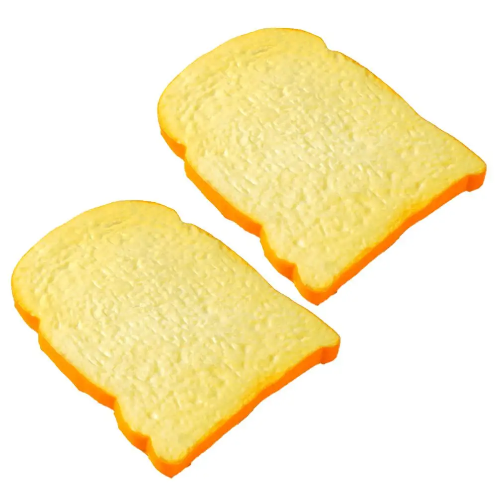 

2 Pcs Artificial Toast Bread Props Simulation Decor Kitchen Play Model Fake Food Decor Accessories Photography Props Bakery