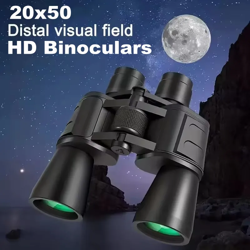 

Military 20x50 Powerful Long Range Binoculars Zoom HD BAK4-Prism High Magnification Professional Telescope for Hunting Travel