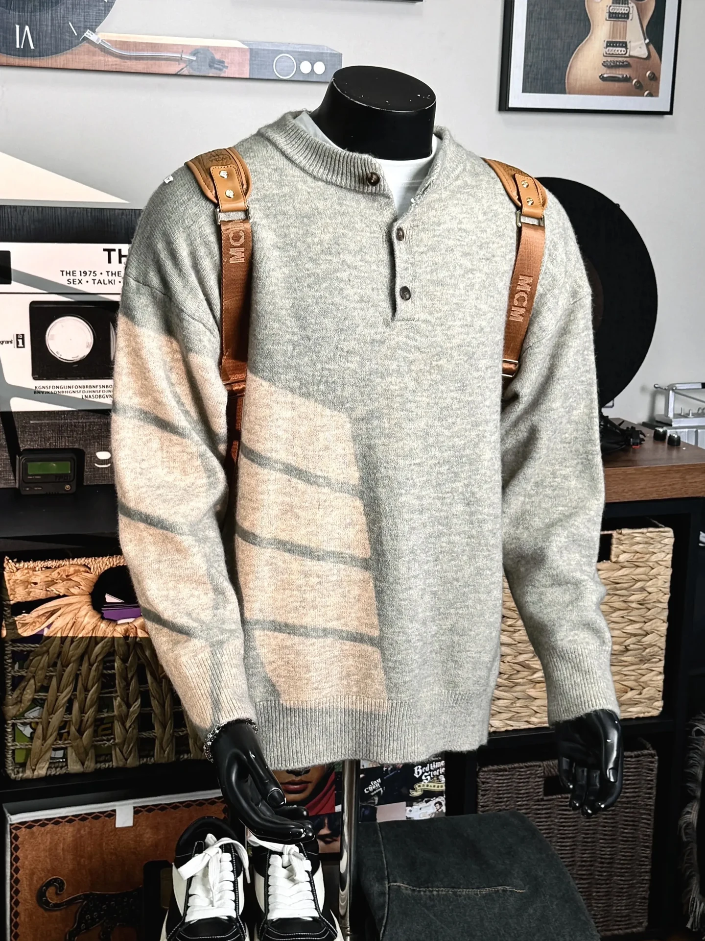 

Henry Ne Heavy Knit Sweater Men's Autumn Lazy High nce Sensation Matching Couple's Inner Wear Knitted irt