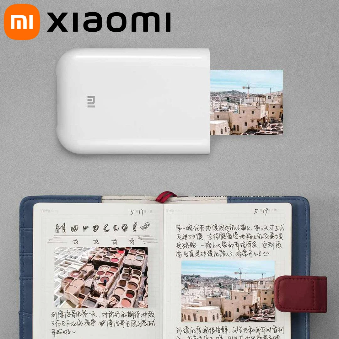 Global Version Portable Mini Xiaomi Pocket Photo Printer Wireless Bluetooth Thermal Print AR Video ZINK Self-adhesive Color