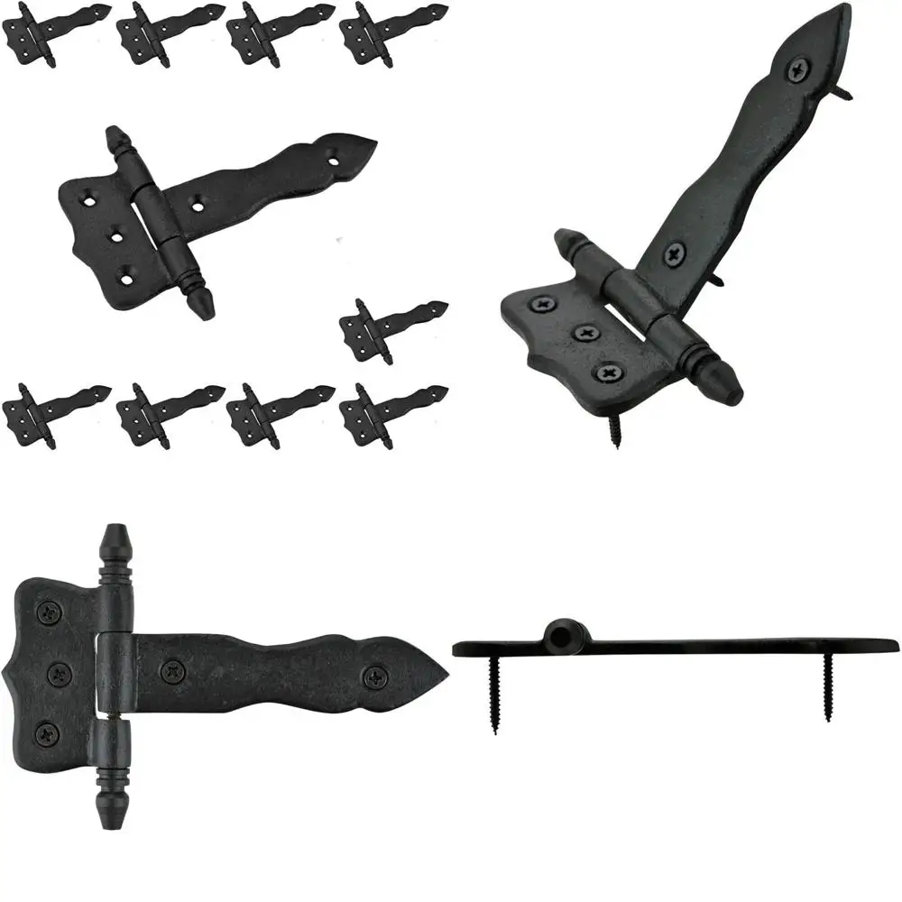 

5-дюймовые дверные петли из кованого железа в античном стиле - черное чугунное декоративное заподлицо для производства навесов