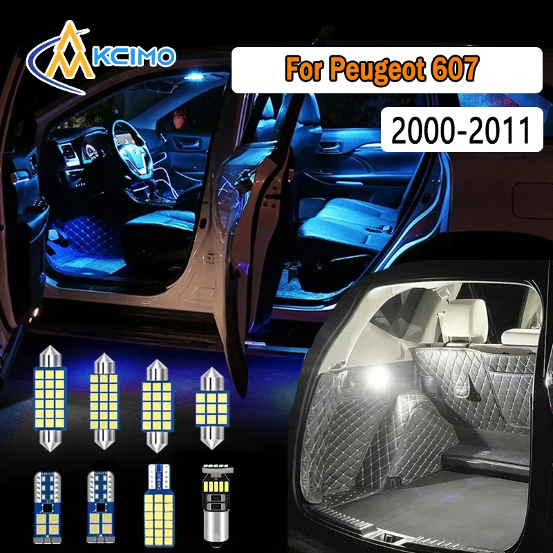 

LED Interior Light Kit Canbus For Peugeot 607 2000 2001 2002-2011 Super Bright Dome Map Door Lights Easy Install Bulbs Set