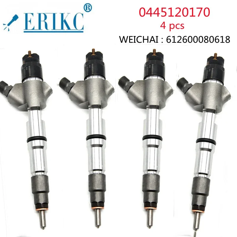 

ERIKC 4 PCS 0445120170 Automatic Diesel Engine Injection Nozzle 0445 120 170 FOR WEICHAI : 612600080618