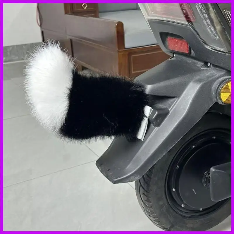Electric Wagging Plush Tail for Car Decoration Remote Control Moving Tail Universal for Scooter Motorcycle