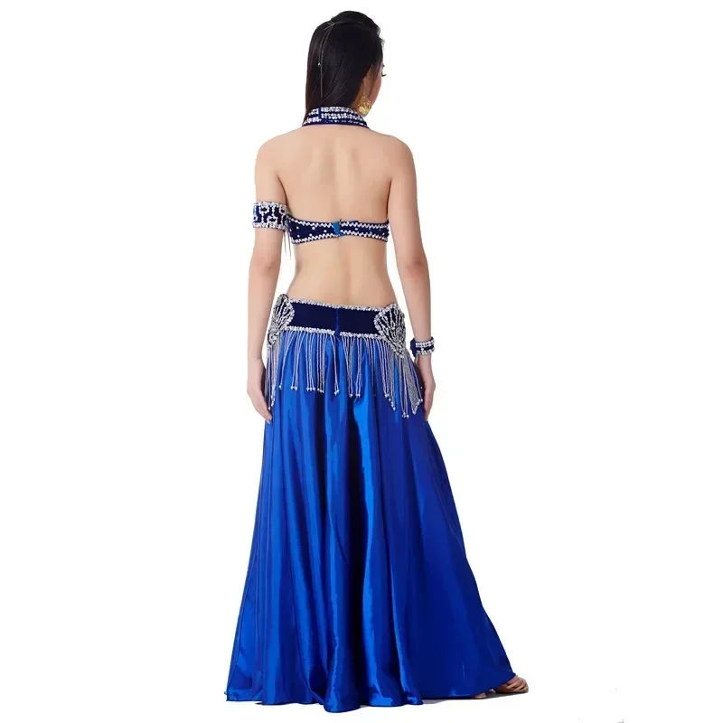 

Belly Dance Costume 36C/80C 5pcs Bra&Belt&Skirt&Necklace&Bracelet Women Dance Outfit Set Bellydance Wear 6 Color 862#