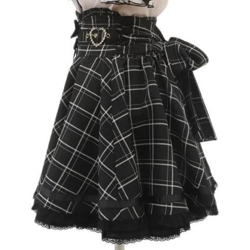 Japanese JK Uniform Lolita Mini Y2k Skirt Spring New Strap Bowknot Bleather Button Lace Ruffle Edge Slim Waist A-line Mini Skirt