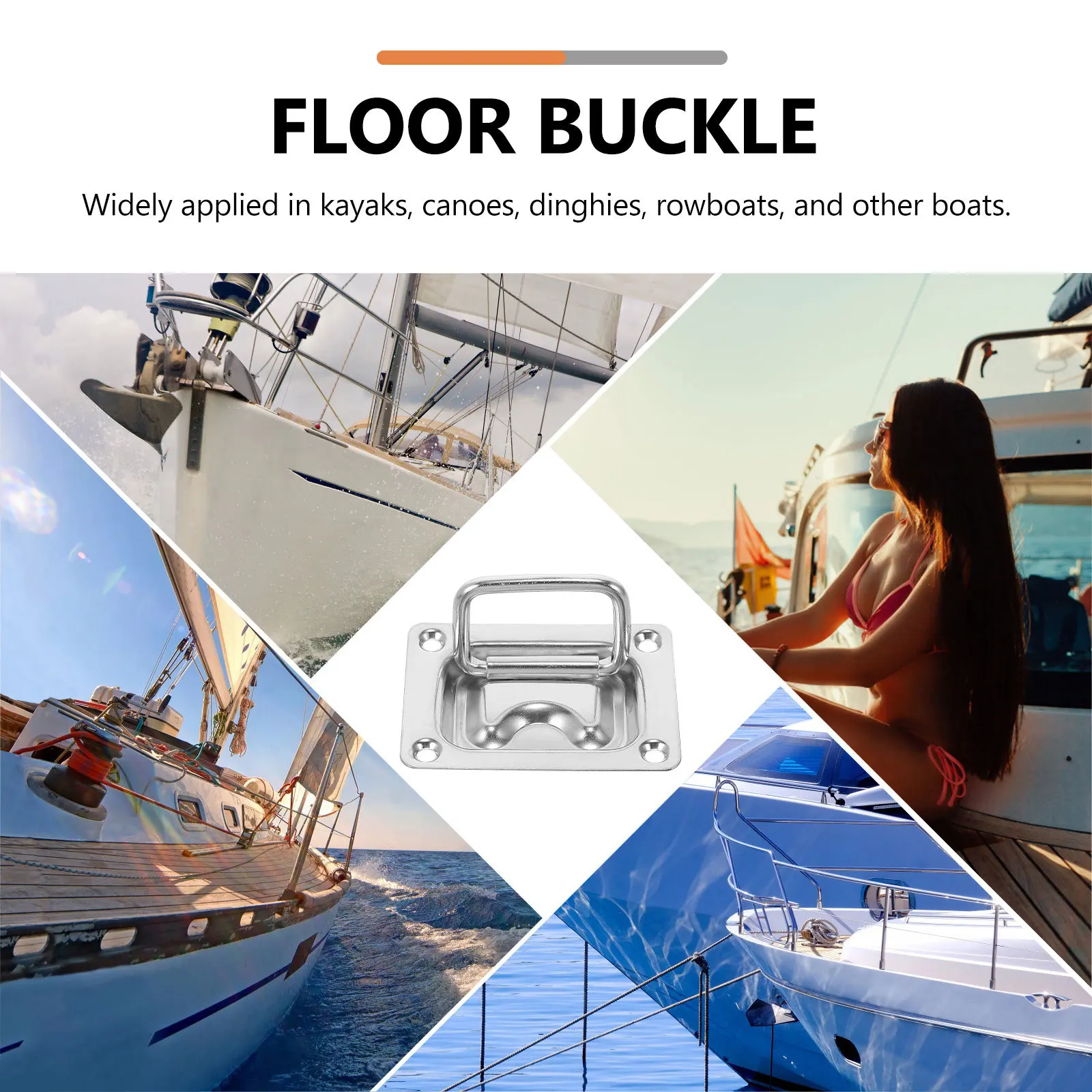 قارب من الفولاذ المقاوم للصدأ يفقس سحب الثقيلة البحرية الصف سطح السفينة مقبض لقوارب الكاياك يخت قارب الصيد الاستخدام في الهواء الطلق مقاوم للماء #6