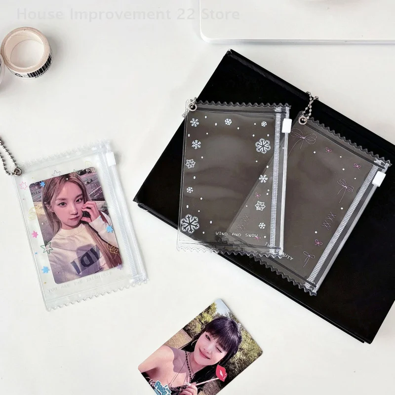 شفافة الحلو Photocard حامل لطيف بسيط عرض الصور حقيبة قلادة المعبود صور بطاقة الغطاء الواقي حامل بطاقة الموضة