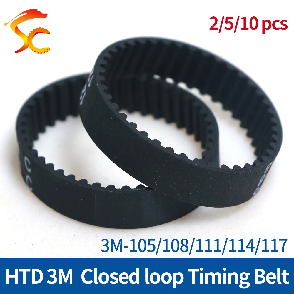 

HTD 3M Belt 3M-105/108/111/114/117 closed loop rubber Drive Belt width 6/10/15mm printer closed loop 3D printer