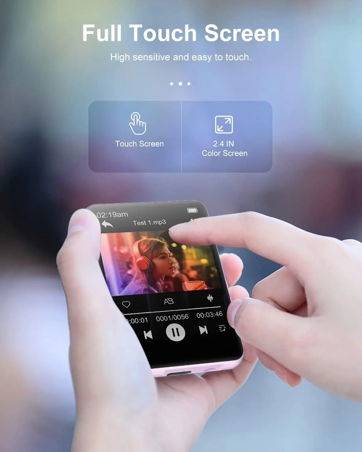 Pemutar MP3 dengan Bluetooth 5.3, Pemutar Musik Suara HiFi Portabel Tanpa Hilang dengan Speaker, Memori 64GB Bawaan, Radio FM, Rekreasi Suara