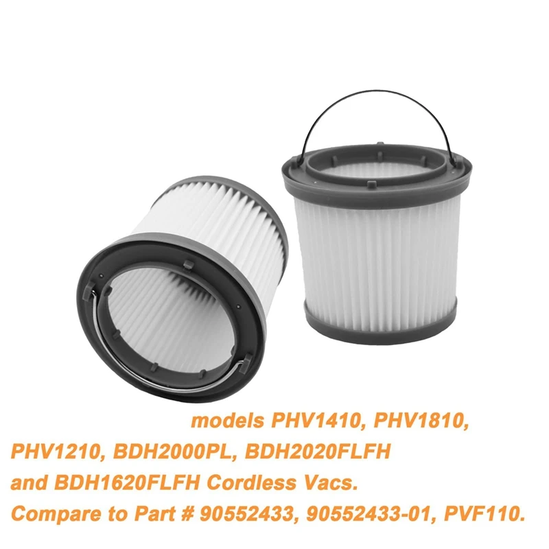 HEPA Filter For Black Decker PVF110 PHV1210 PHV1810 Vacuum Cleaner Replacement Accessories Kit Compare To Part PVF110