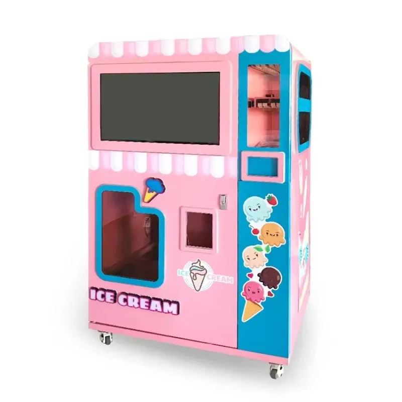 YG Ice Cream Vending Machine Touch Screen 32 Inch Choice Add Bill Coin Card Reader Ice Cream Making Machine Price for Mexico