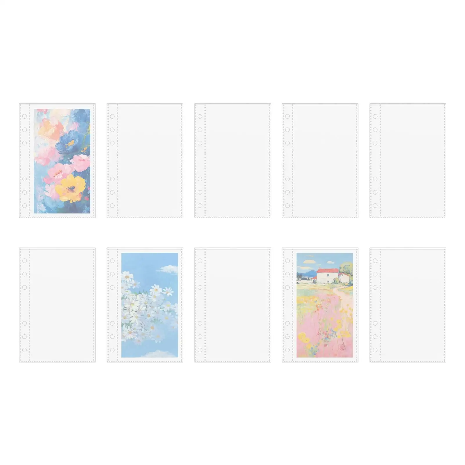 A6 binder replacement card page 10 Pieces Sticker Organizer Pages Binder Inserts Top Loading Protectors for 6-ring A6 binder