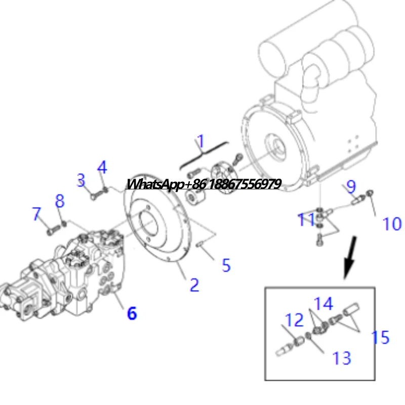 

Power Parts 720-2T-00023 7202T00023 Hydraulic Pump for Komatsu Skid Steer Loaders SK815-5