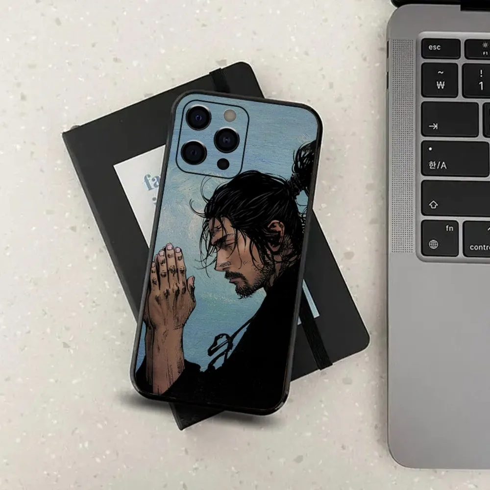 Vagabond Miyamoto M-Musashi Phone Case For Apple iPhone 15,14,13,12,11,Pro,X,XS,Max,XR,Plus,Mini Soft Black Cover