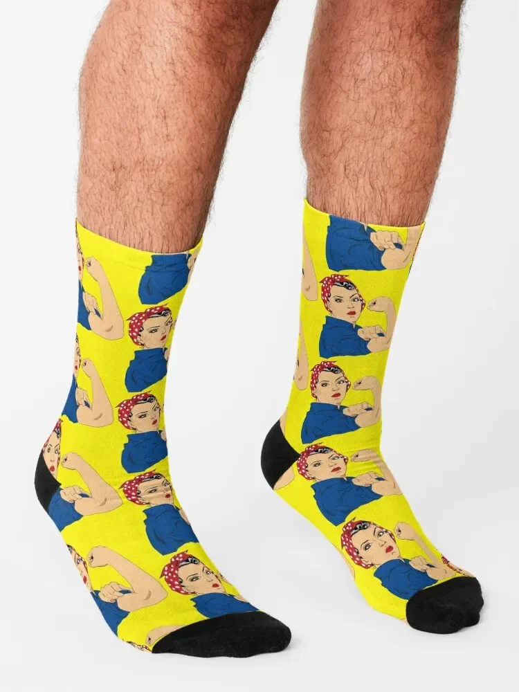 Homens e mulheres Rosie The Riveter Socks Set futebol, Hip Hop