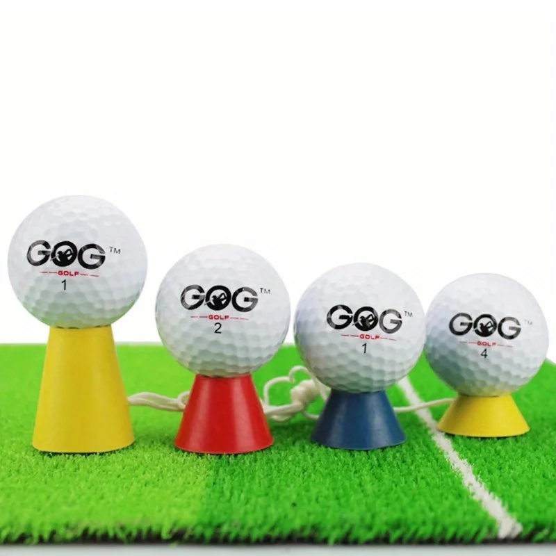 

4 In 1 Different Heights Golf Tees Golf Winter Rubber Tee With Rope Practice Outdoor Sports Golf Tees