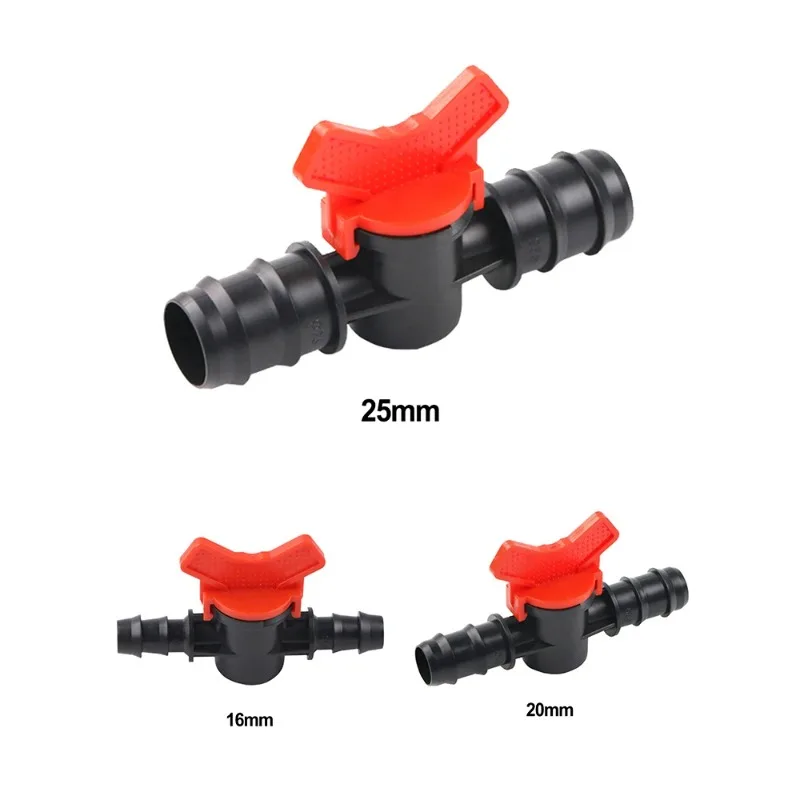 16mm 20mm  Shut-off Valve Ball Valve Connector Plug PE Pipe PN4 Drip Hose For Drip Irrigation Aquarium Garden