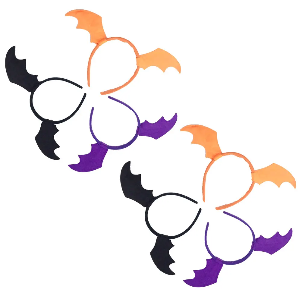 

6pcs Bat Wing Headband Kids Hair Hoops Lightweight Non-Deformation Christmas Carnival Costume Party Stage for Children