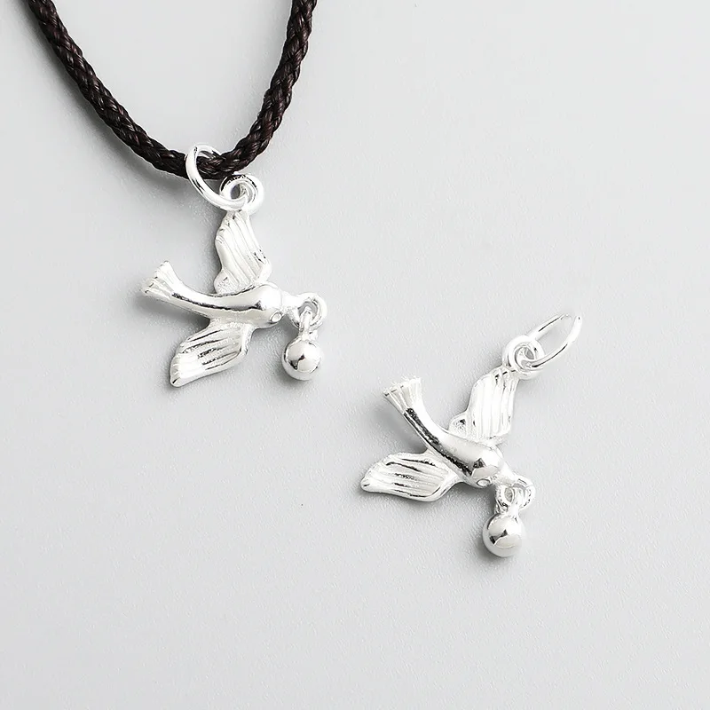 1 قطعة 925 فضة السلام حمامة مجوهرات Charms 15.5x12.5 مللي متر قلادة أساور الطيور الفضة المعلقات DIY بها بنفسك مجوهرات اكسسوارات