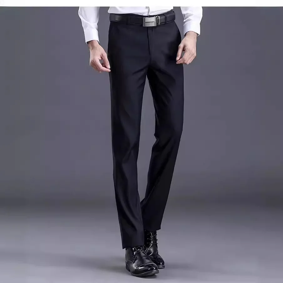 

Four Seasons Top Quality New Men's Black Casual Long Pants Classic Style Business Fashion Khaki Trousers Male Brand Clothes