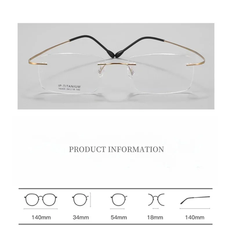 β-Titanium Transition Aviation Sunglasses Prescription Glasses Rimless Eyeglasses Men Myopia Multifocal Reading Eyewear Custom - view 5