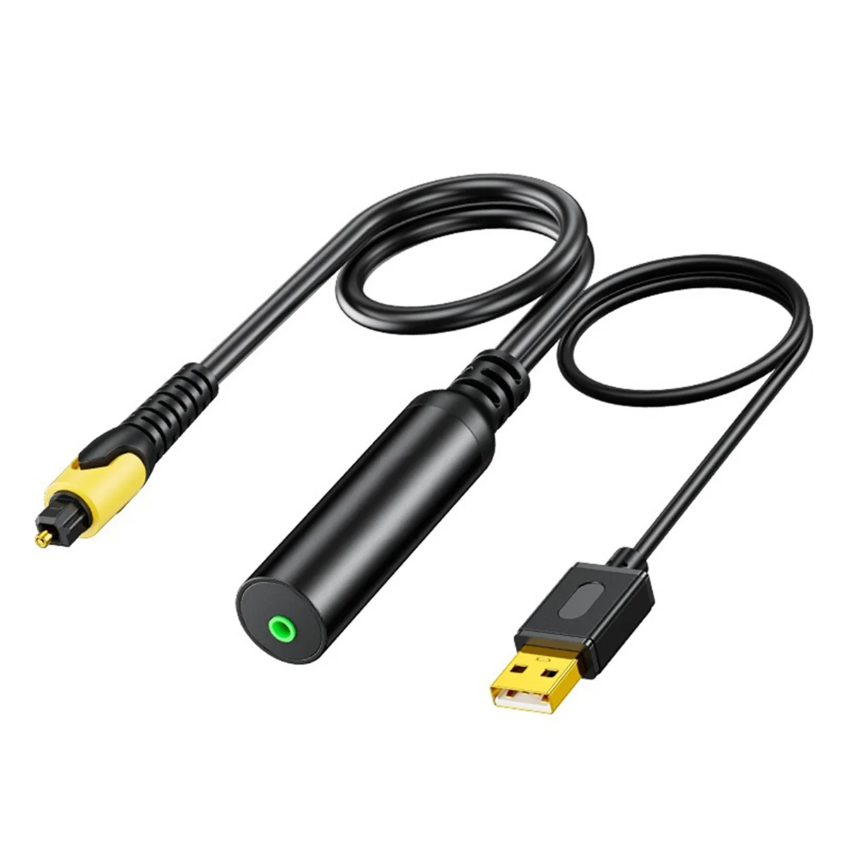 

USB Digital Fiber Optical Audio Cable Square Port 3.5Mm to SPDIF Audio Converter for Connection to Audio Amplifier-BCBW
