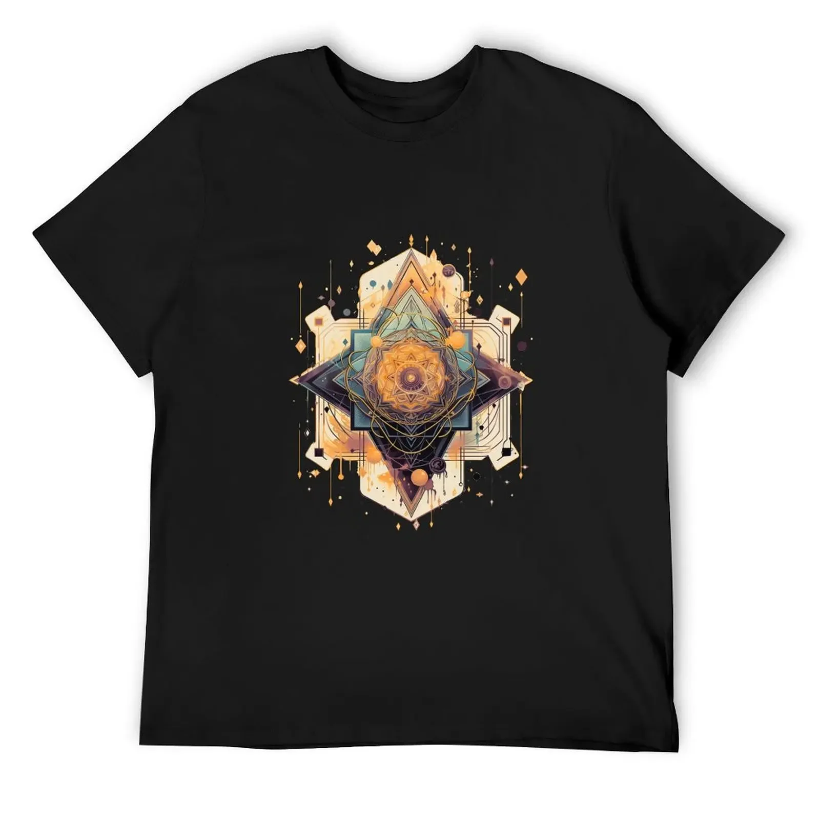 Sacred Geometry Flower Mandala T-Shirt for a boy Blouse mens cotton t shirts